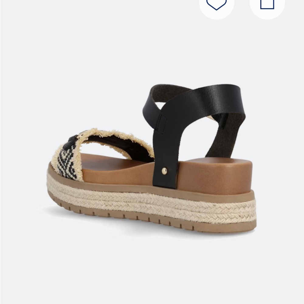 MIA Black and Cream Platform Sandals - Picture 3 of 7